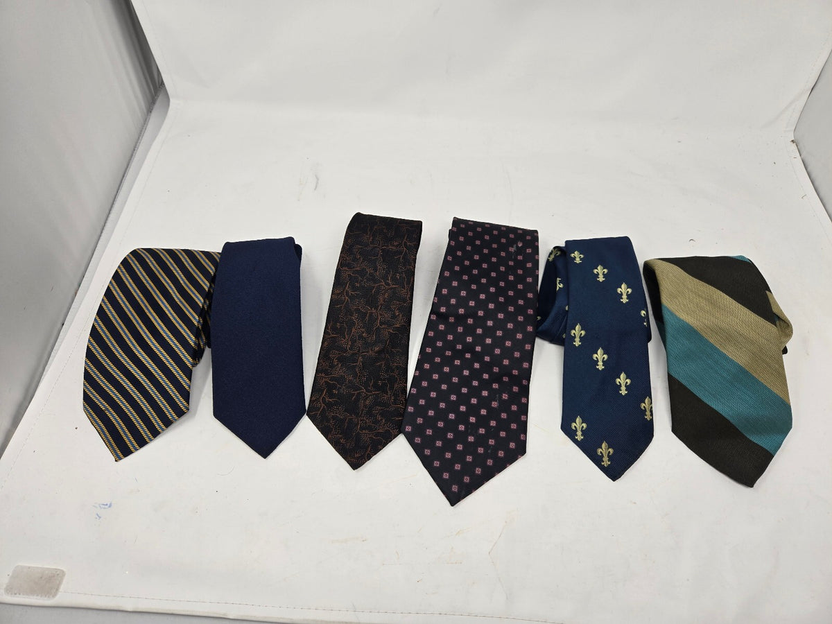 Men's neckties lot of 6 assorted patterns