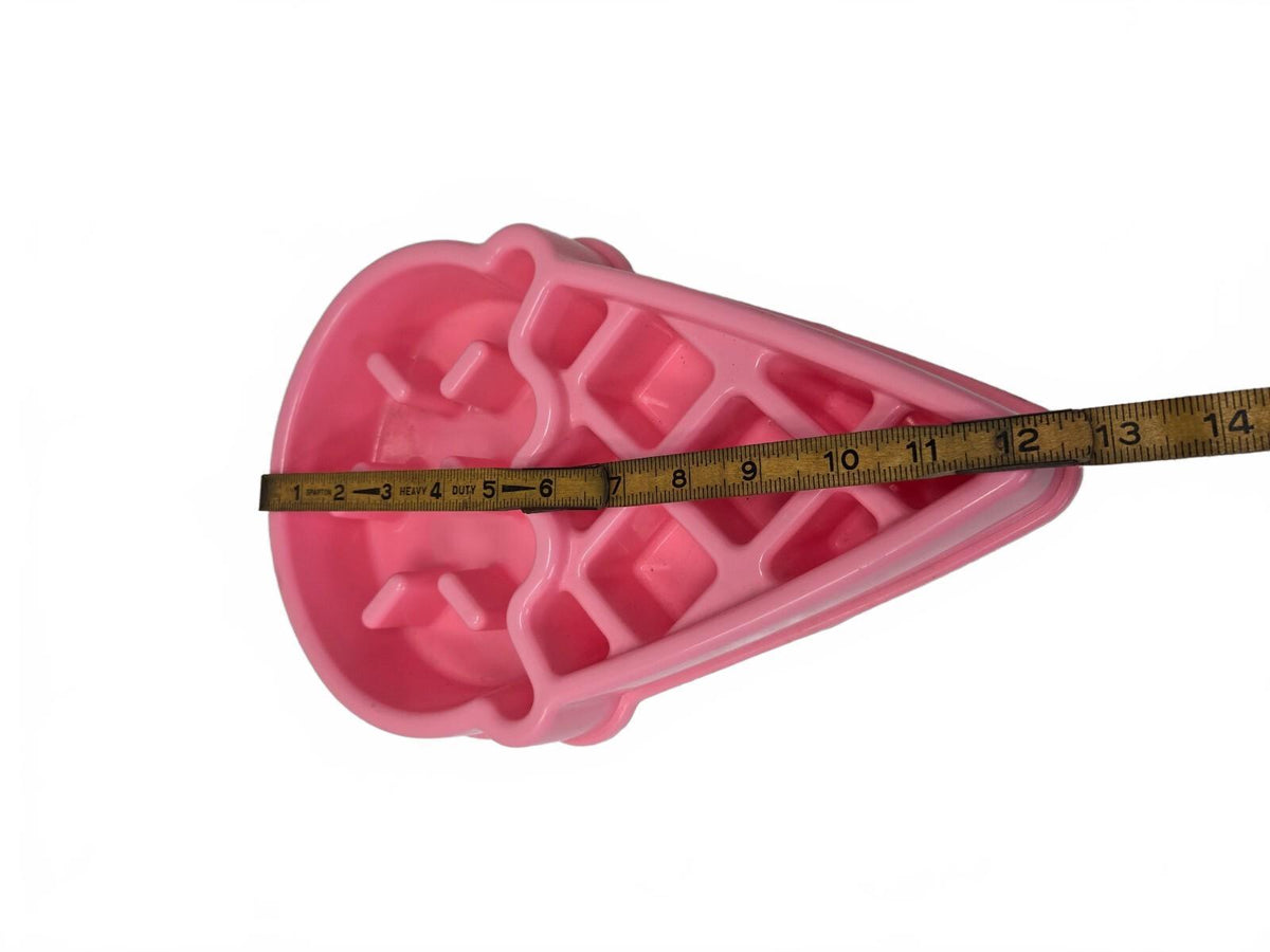 Pink Ice Cream Cone Shaped Slow Dog Food Bowl