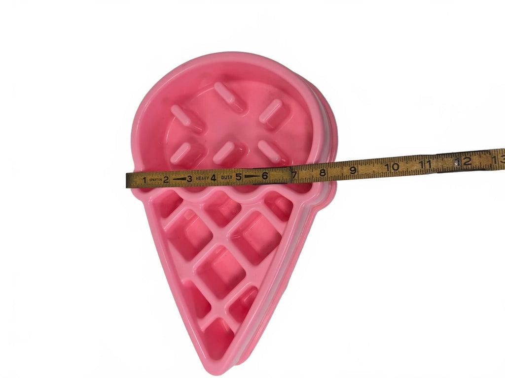 Pink Ice Cream Cone Shaped Slow Dog Food Bowl