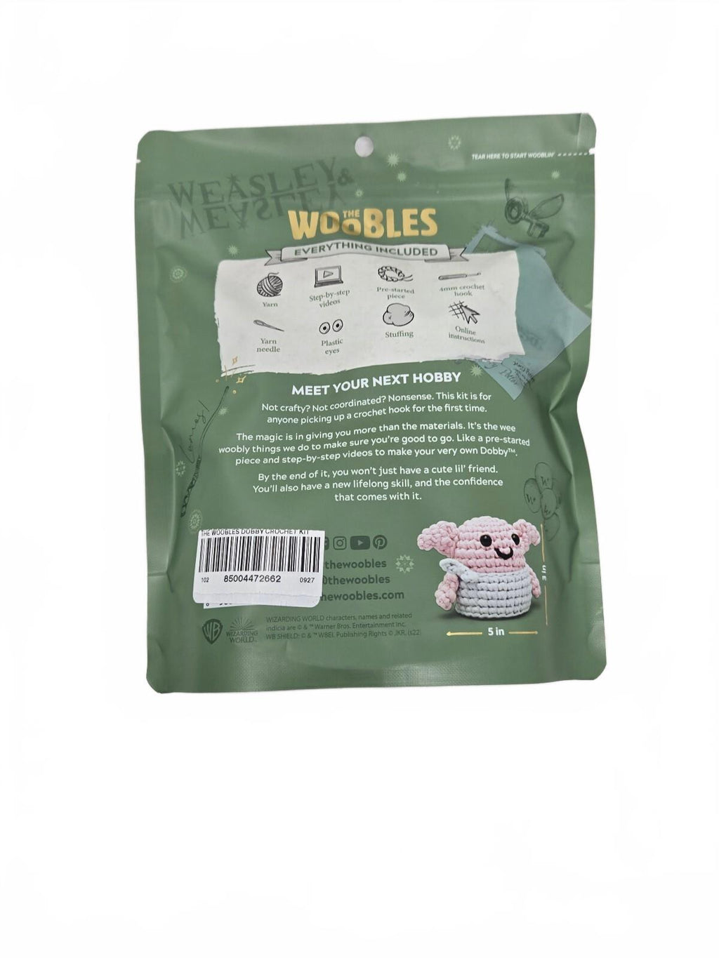 The Woobles Harry Potter Dobby Learn to Crochet Kit