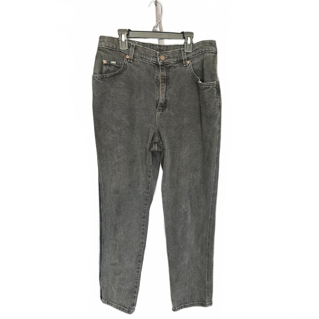 Lee Women's Relaxed Straight Leg Dark Wash Black Denim Jeans - Size Measured, VG