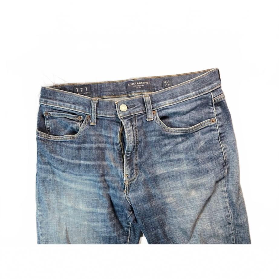 Lucky Brand 121 Slim Straight Jeans Mens Blue Denim 32/34 with Defects