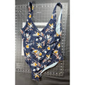 NWT Dolce Vita Tropical Floral One Piece Swimsuit Navy Blue Large