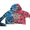 Pop Surface Wisconsin Dells Cropped Tie Dye Hoodie Medium Red Blue Graphic
