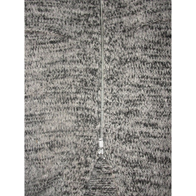 H and M a gray and black heathered knit sweater with a front zipper xs