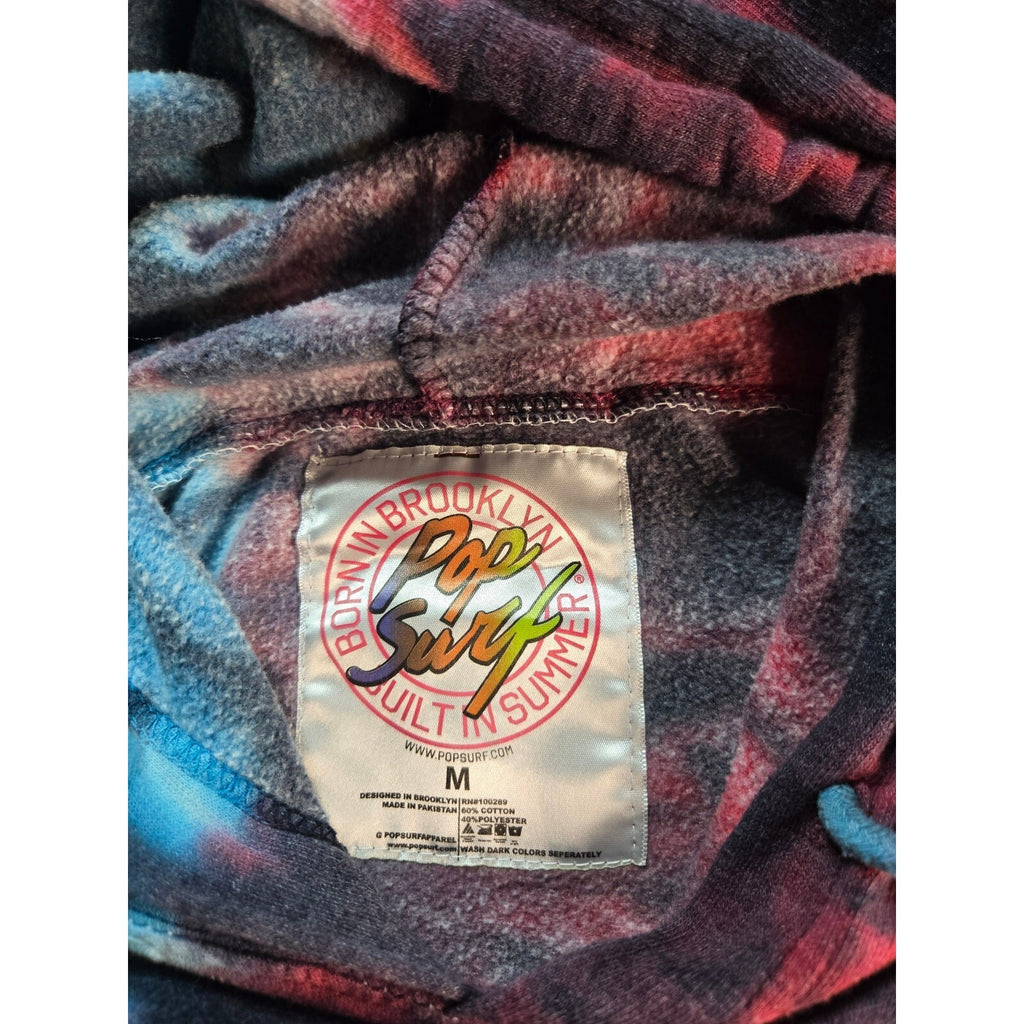 Pop Surface Wisconsin Dells Cropped Tie Dye Hoodie Medium Red Blue Graphic