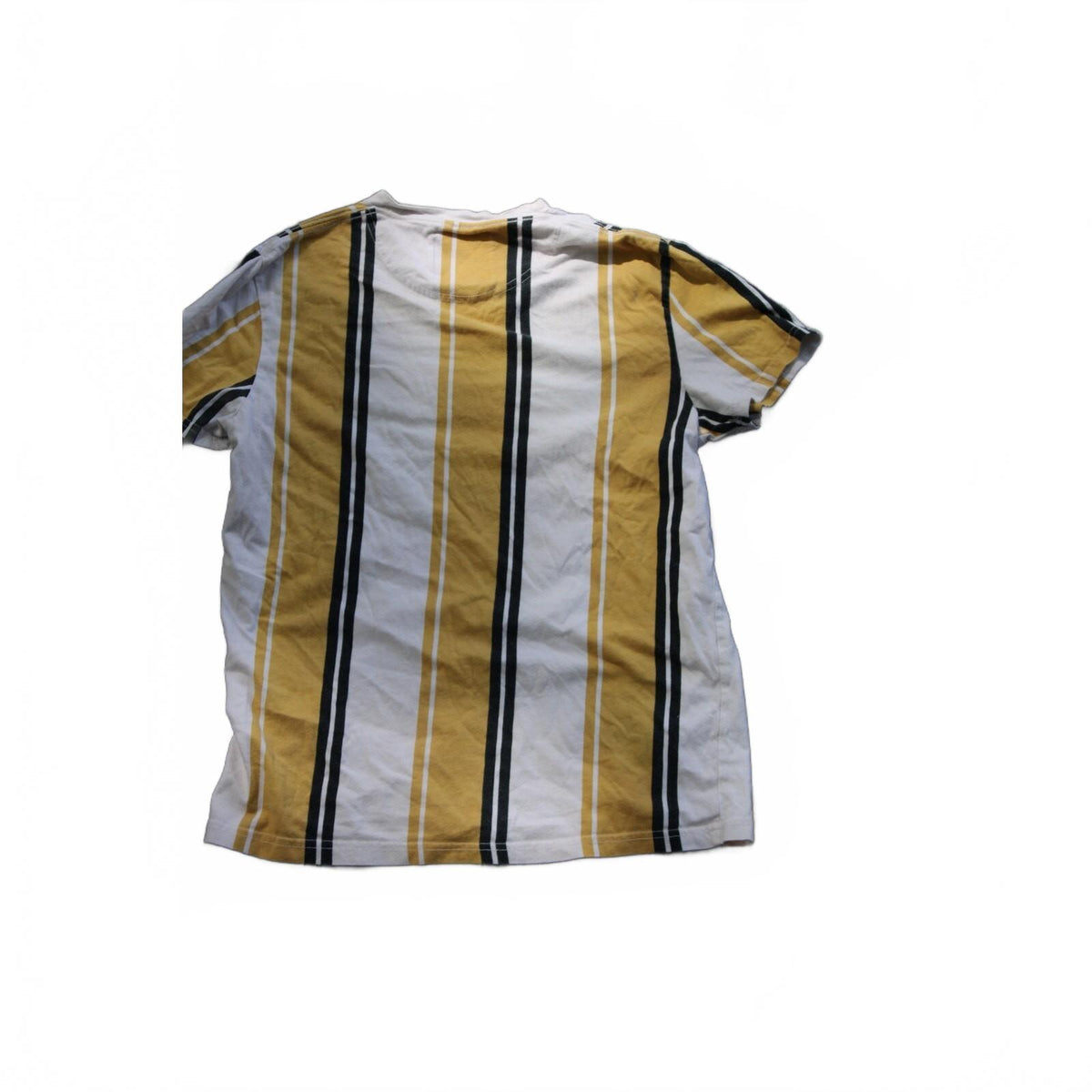 Hollister Mens White Yellow and Black Stripped Tshirt size small