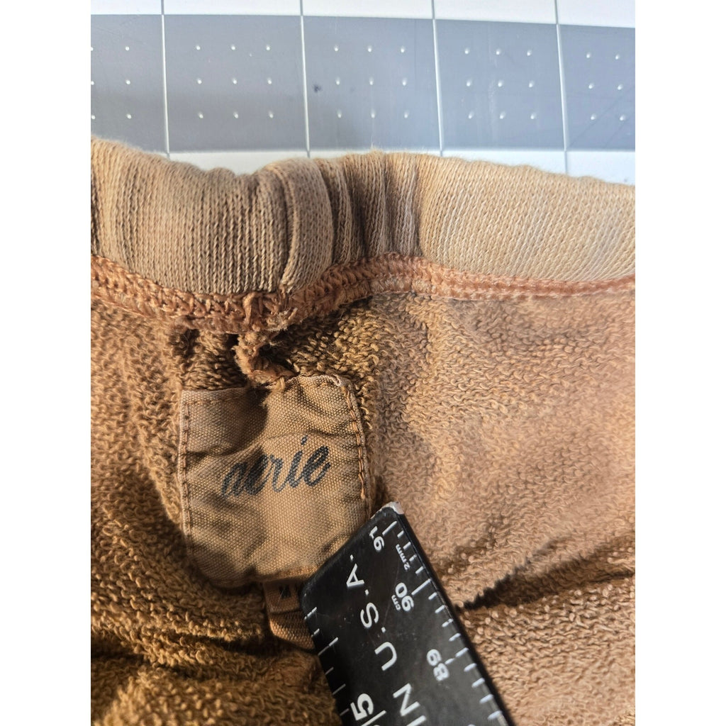 Light Brown Aerie Ribbed High Waisted Lounge Shorts- Camel Beige Size Med