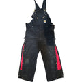 Vintage Carhartt R38 Arctic Quilt Lined Double Knee Black Bib Overalls, Size 36x30