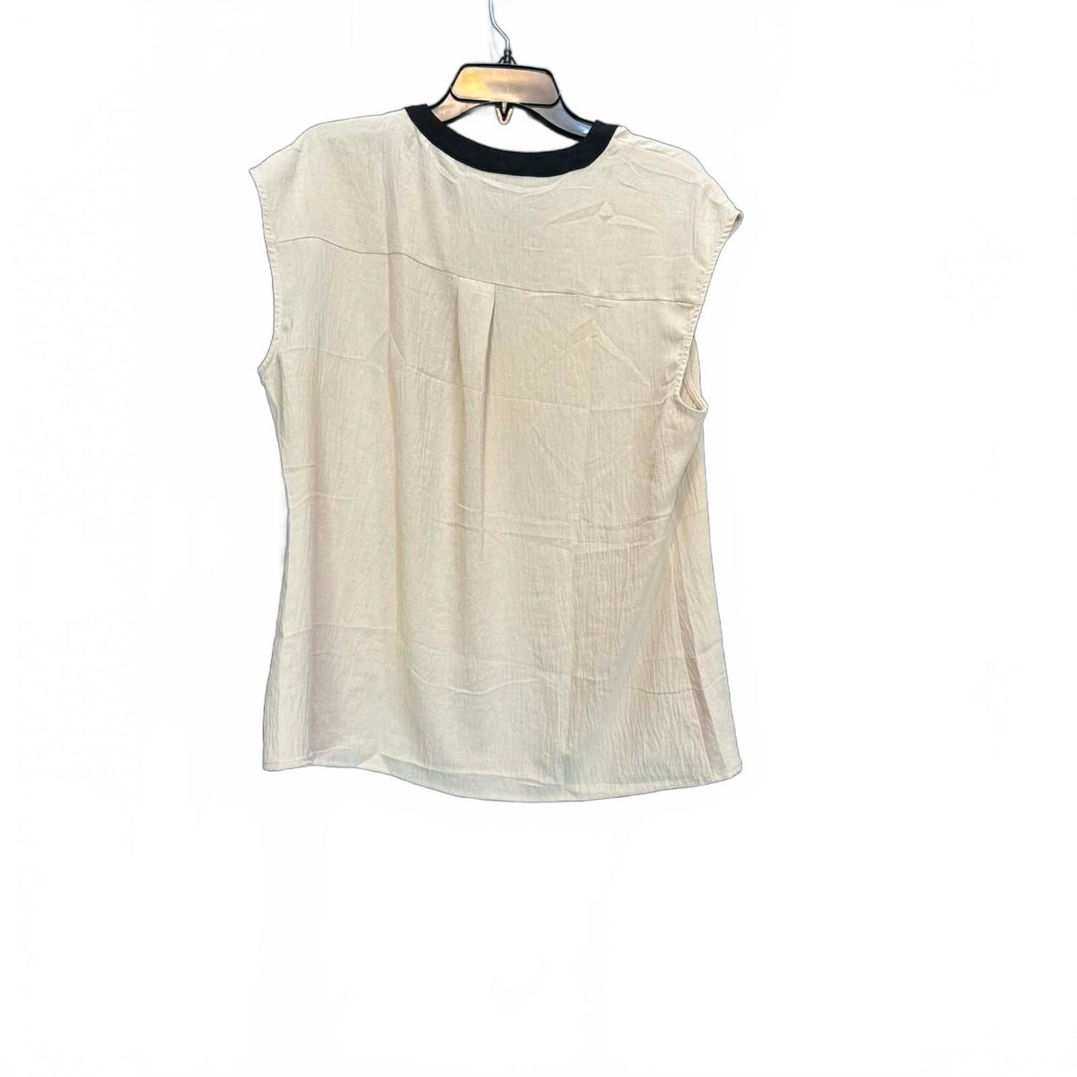 Contrast Stitch Lettuce Edge Tank Top S Small  4 White NWT