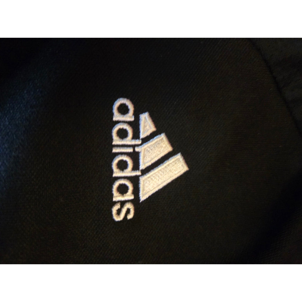 Adidas girls black and white striped track jacket full zip size youth large