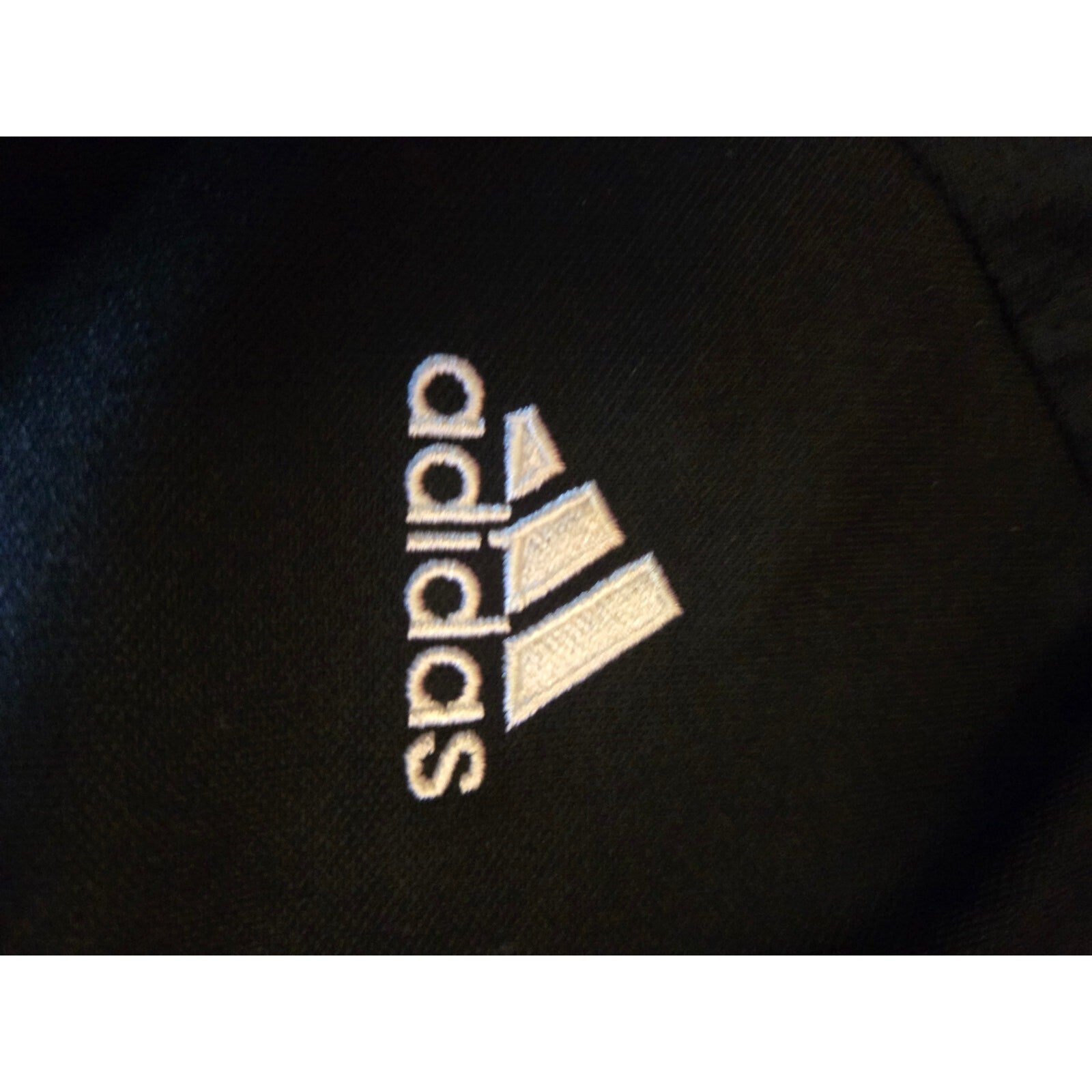 Adidas girls black and white striped track jacket full zip size youth large