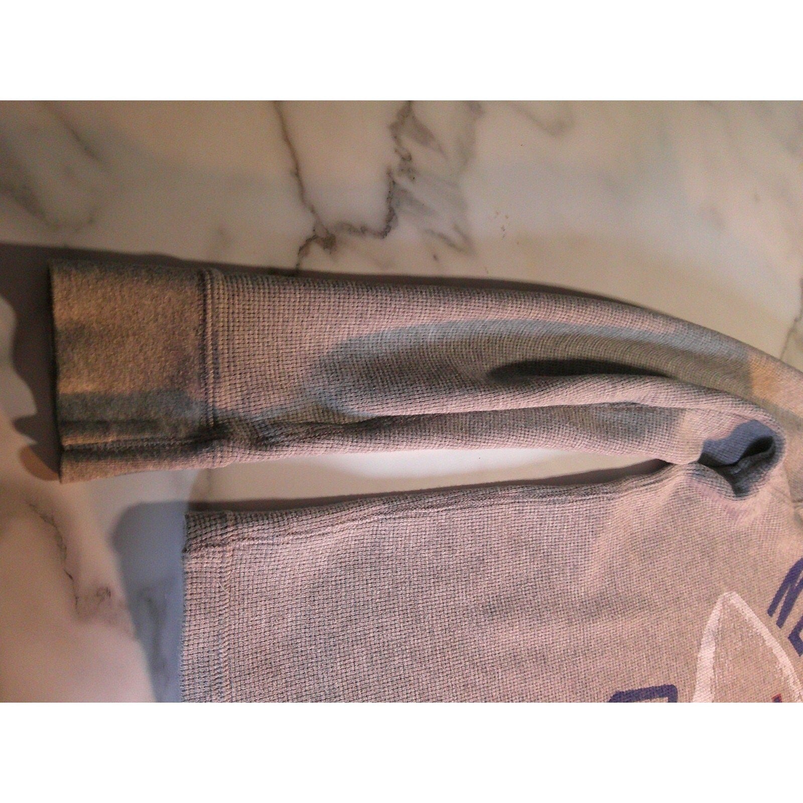 NFL New York Giants Gray Waffle-Knit Long Sleeve Shirt Size Large