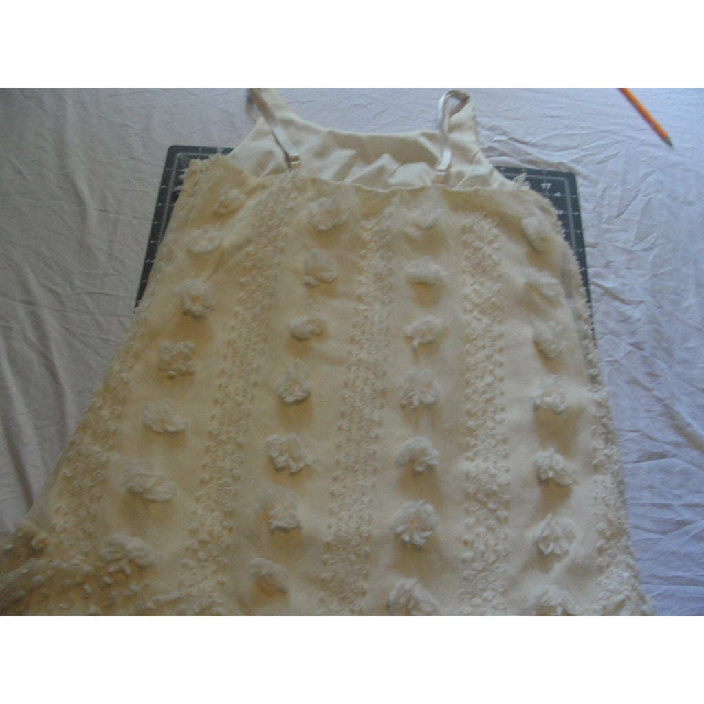 &merci Women Sheath Dress Ivory Chenille Texture Jewel Neck Mini Size small