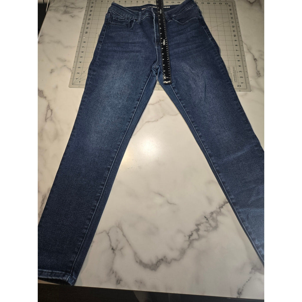 Max Studio Indigo High Rise Skinny Jeans Women's Size 8 Dark Wash Silas Blue