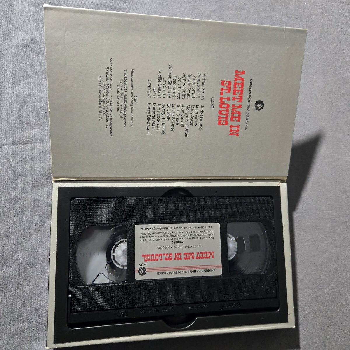 Vintage VHS Meet Me In St. Louis Judy Garland MGM