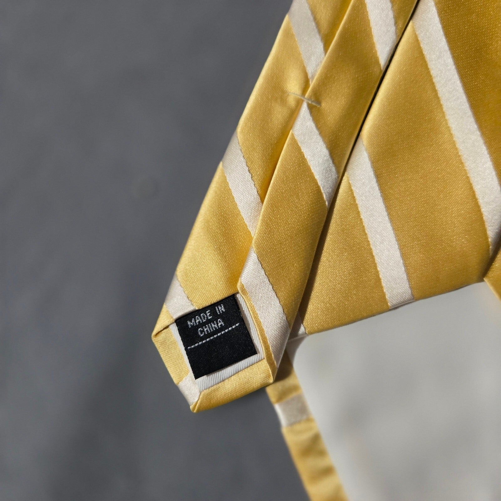 Croft & Barrow Yellow Striped Silk Neck Tie - Classic Elegant Design