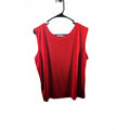 Jostar  Womens Red Tank Top Size L Xl Sleeveless Scoop Neck Flat Chest 21"