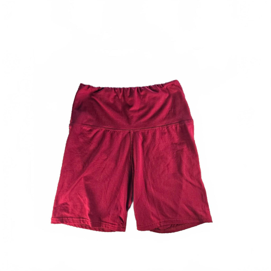Unbranded Women's High-Rise Maroon Yoga Shorts, Size Small/Medium, Polyester