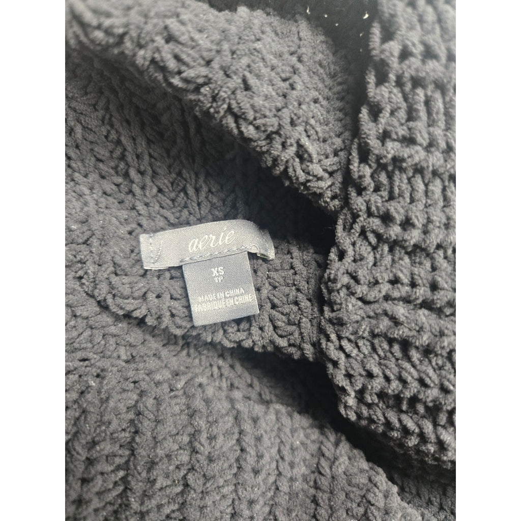 Aerie Gray Knit Turtleneck Sweater, Size XS, Cozy and Stylish