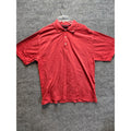 Greg Norman Shark Logo Red Geometric Pattern Mercerized Cotton Polo Shirt Men's