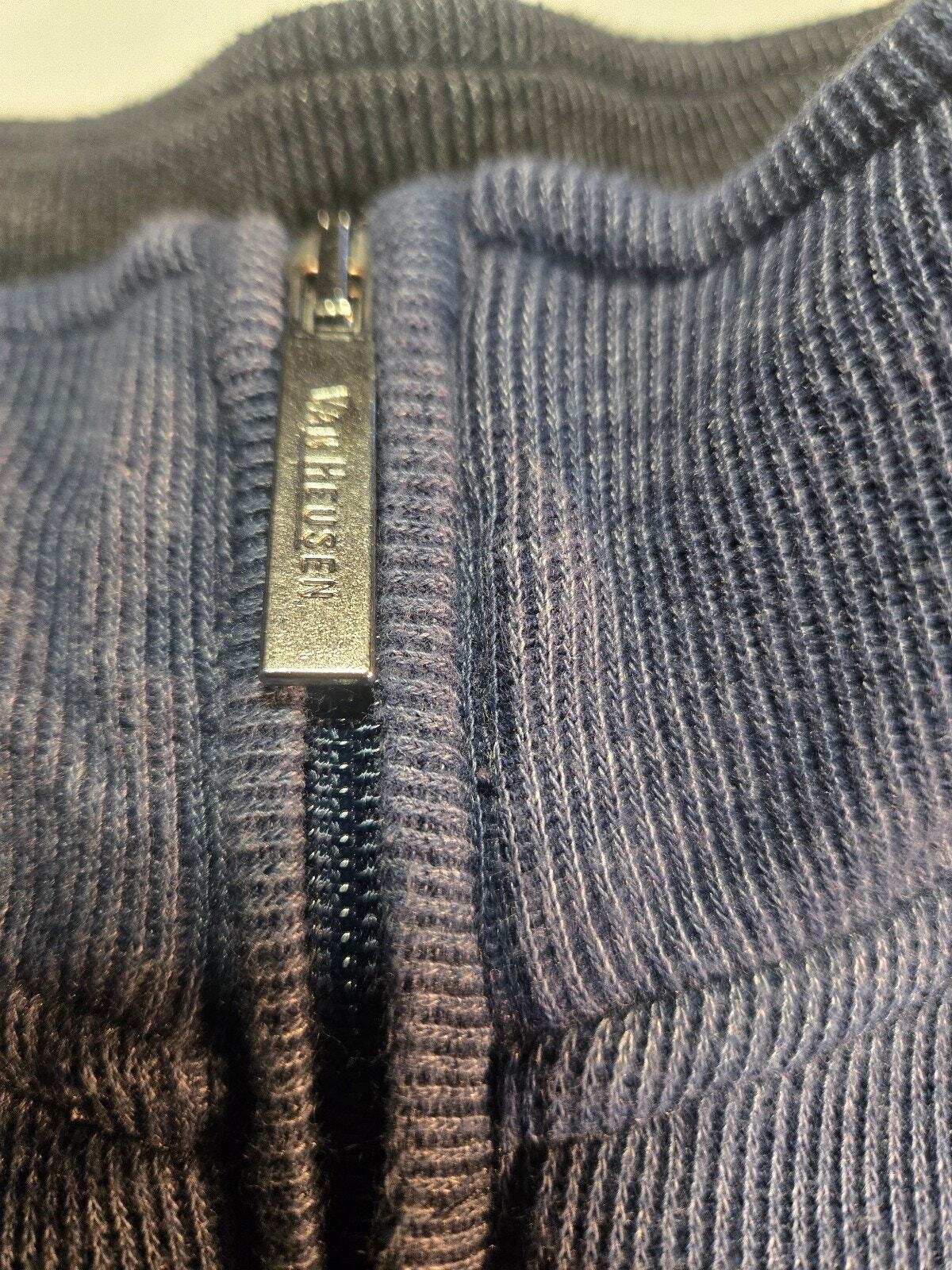 Van Heusen Men's Medium Blue Cotton Blend Quarter-Zip Pullover Sweatshirt