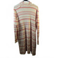 Time and Tru Womens XL (16-18) Ribbed Knit Cardigan Sweater Peach Pink Stripe