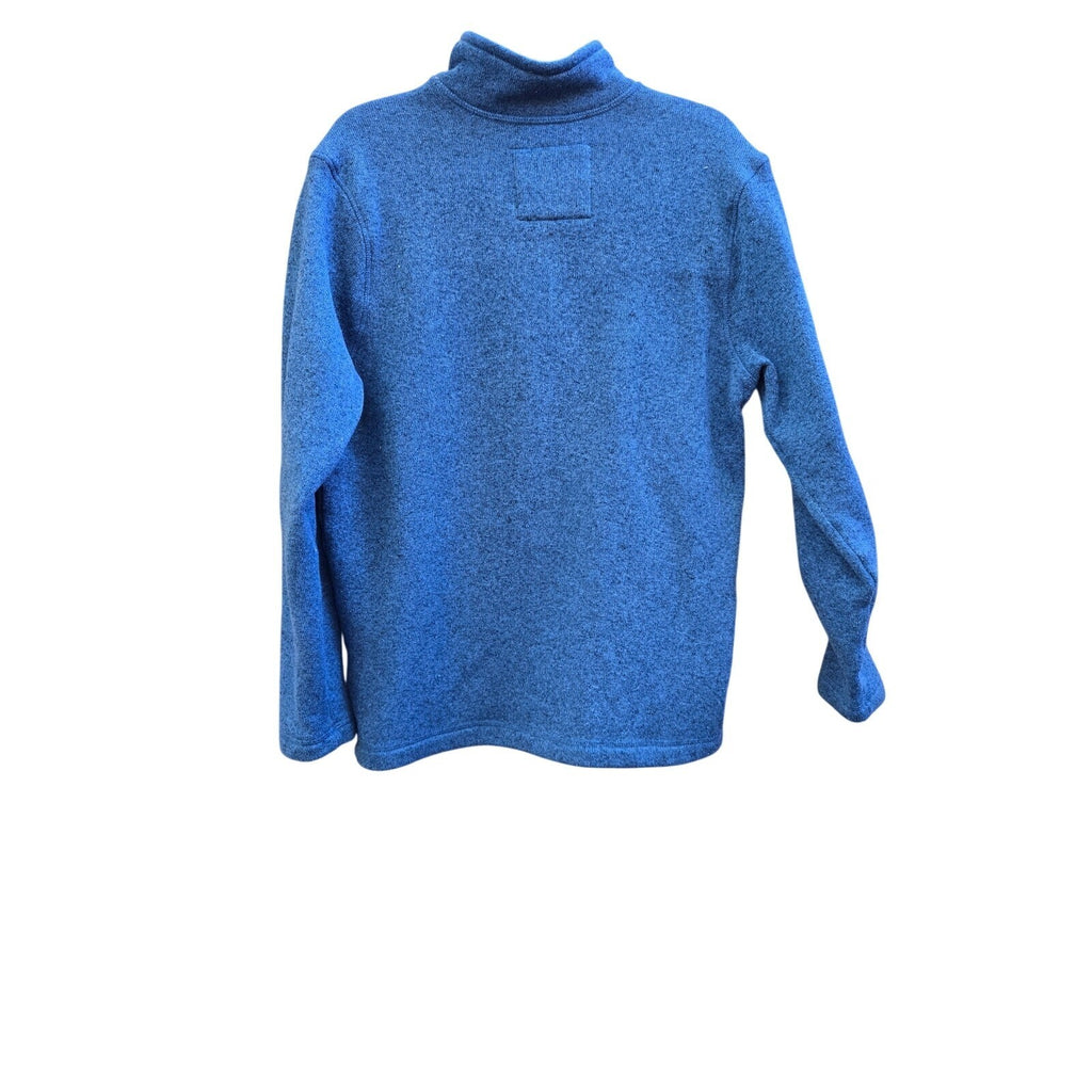 G.H. Bass & Co. Men's Blue Quarter-Zip Sweater Size M with Brown Accents