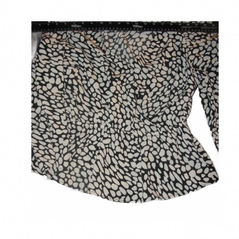 Who What Wear leopard print peplum wrap top in black and white. size small