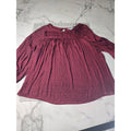 Ophelia Roe Medium Burgundy Babydoll Blouse with Leopard Print