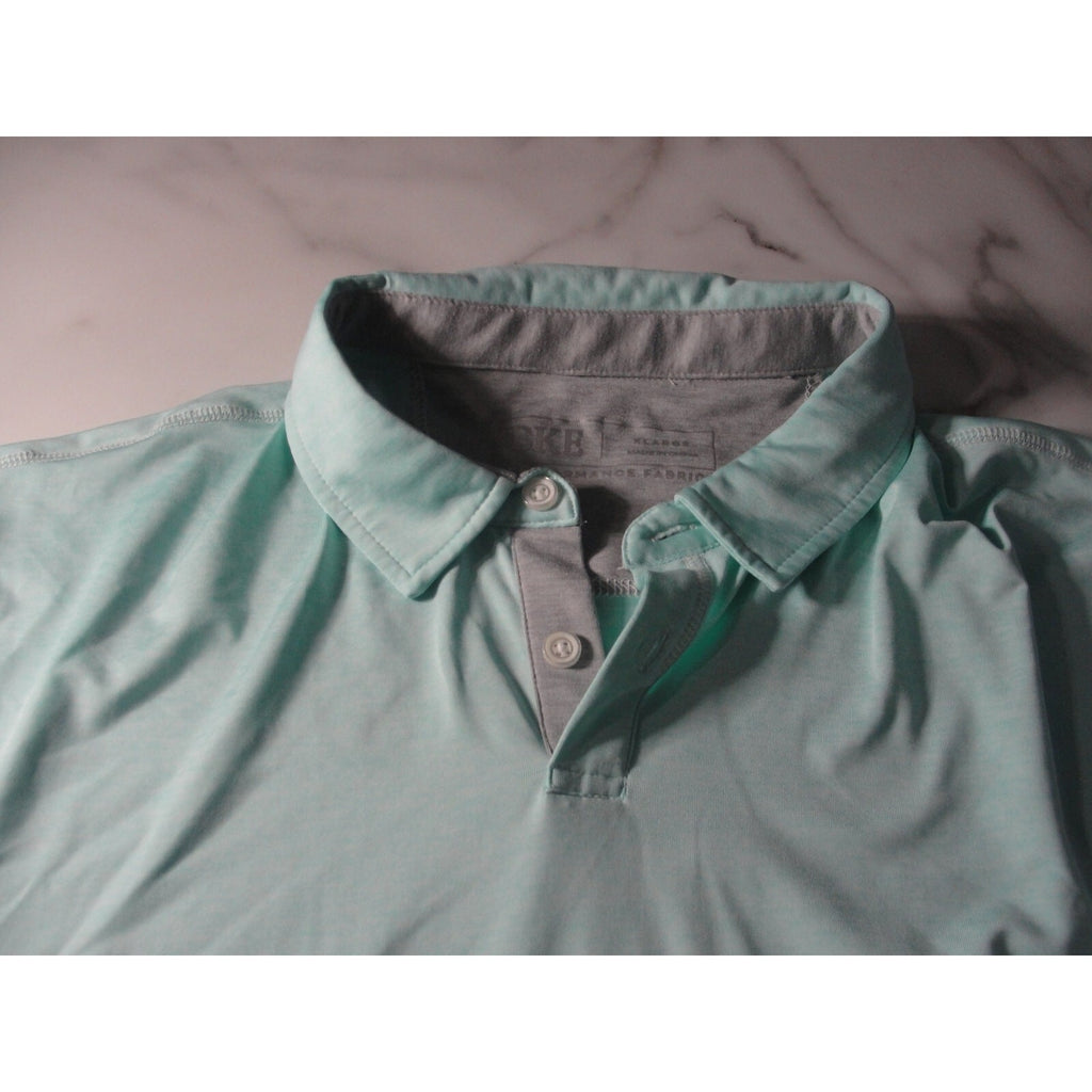 BKE Men's Blue Solid Short Sleeve Collared Button Polo Shirt Size XL Regular