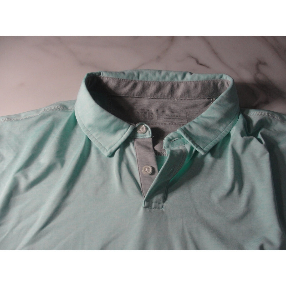 BKE Men's Blue Solid Short Sleeve Collared Button Polo Shirt Size XL Regular