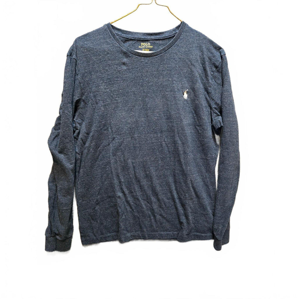 Polo Ralph Lauren Men's Long Sleeve T-Shirt Heather Navy Blue Crew Neck M