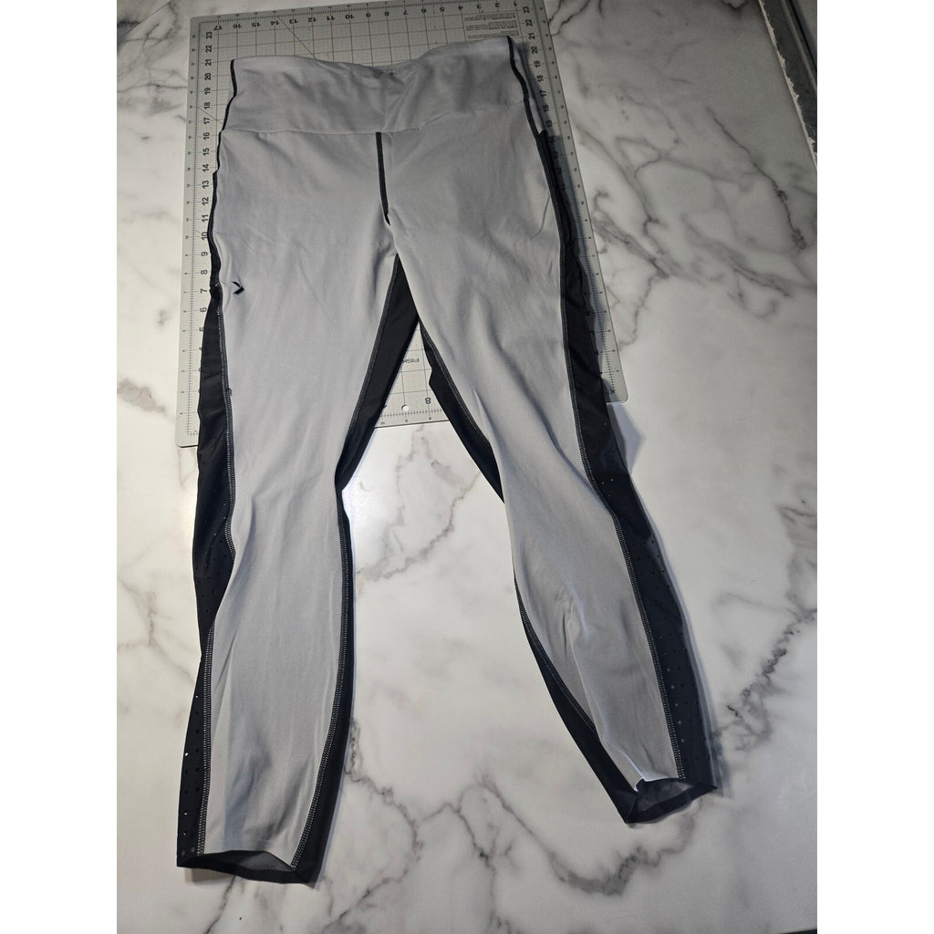 iFit Womens Gray Black ColorBlock HIGH-Waist Athletic Leggings Size XL