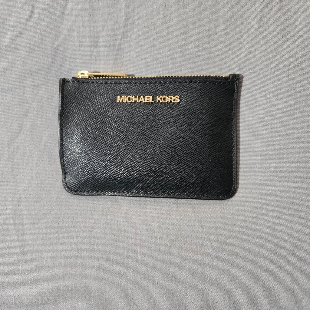 Michael Kors MK Coin Purse Card Wallet Womens Zipper Letter Letter PVC