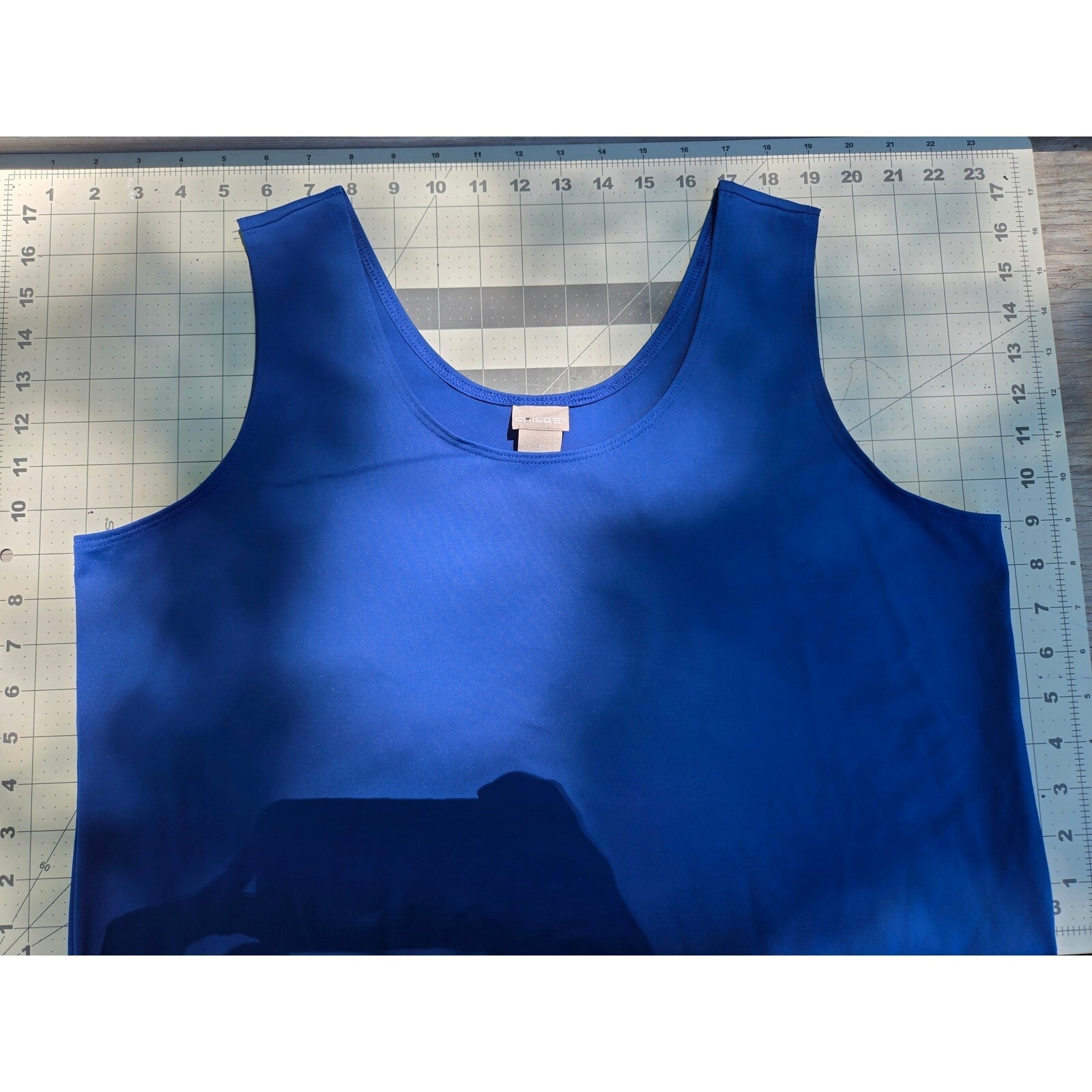 Chico's Cobalt Blue Sleeveless Tank Top Shell, Size Medium, Very Good Condition