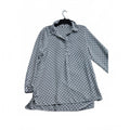 Pleione Women's Nordstrom Geometric Chain Link Print Roll Tab Long Sleeve Tunic