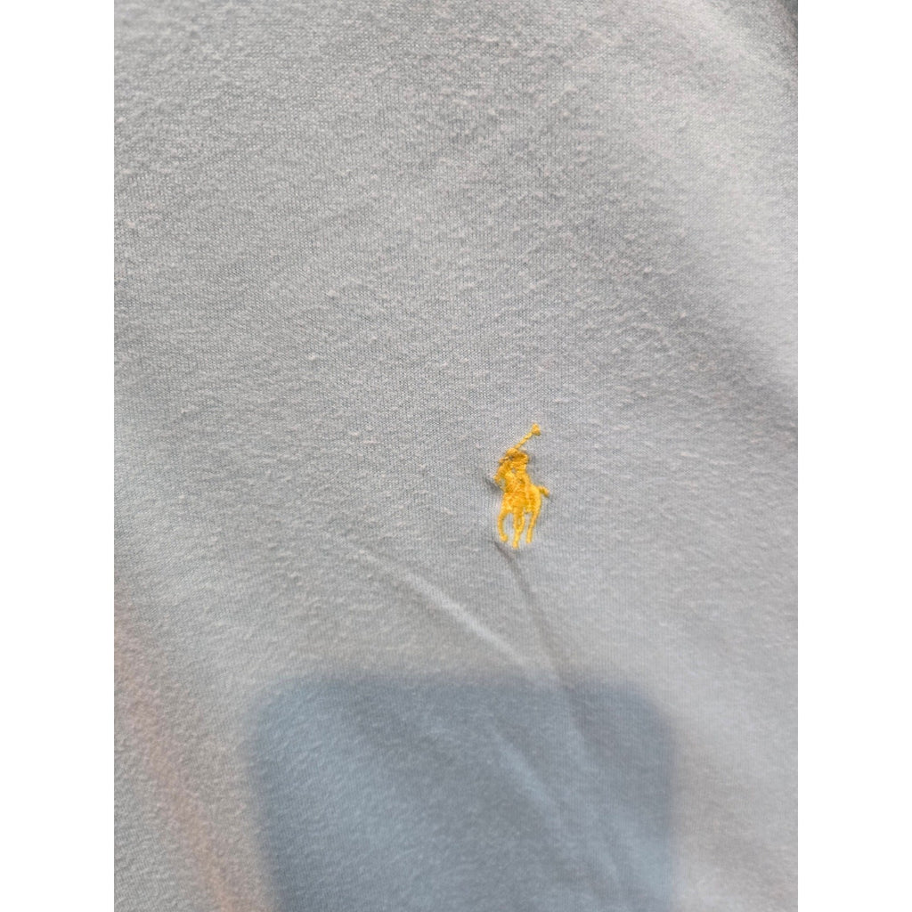 Polo by Ralph Lauren Men's Size L Light Blue Pique Short Sleeve Polo Yellow Pony