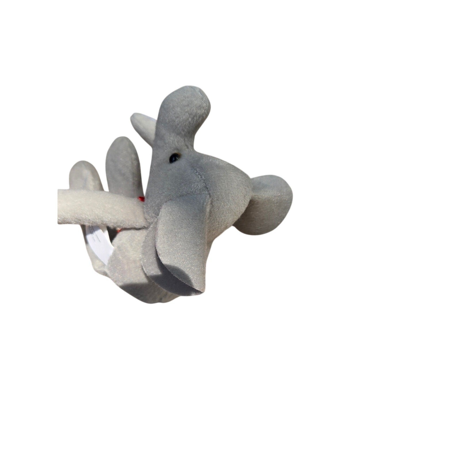 Minimalist Gray Fleece Elephant Plush Stuffed Animal Small Black Eyes