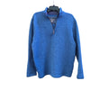 G.H. Bass & Co. Men's Blue Quarter-Zip Sweater Size M with Brown Accents