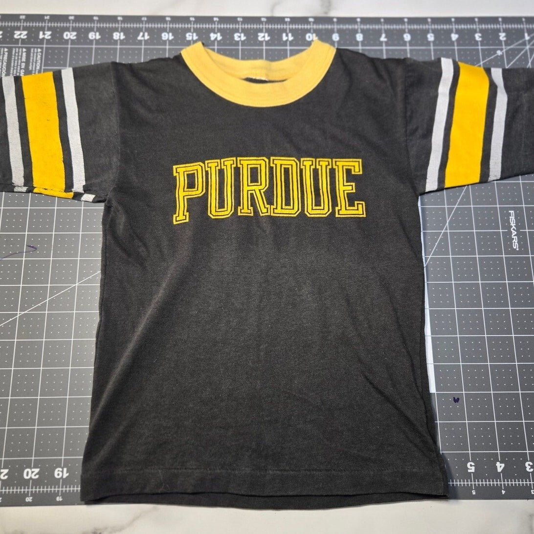 Vintage 70s/80s Purdue University Boilermakers Youth Ringer t-shirt
