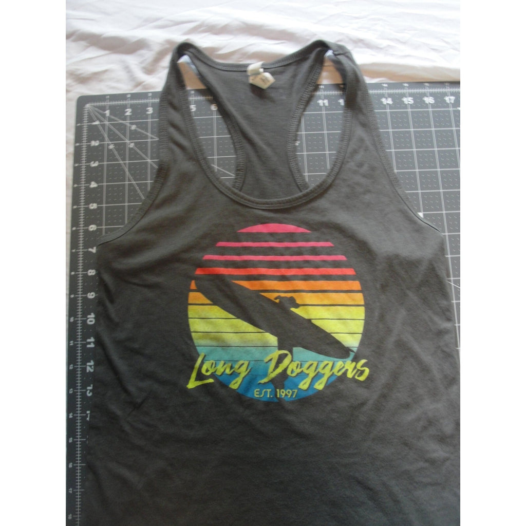 Dark grey "Long Doggers Est. 1997" racerback tank  size medium