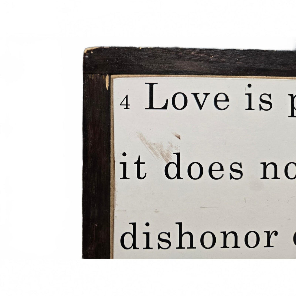 Farmhouse-Style 'Love is Patient, Love is Kind' Wood Sign for Kids' Room Decor,