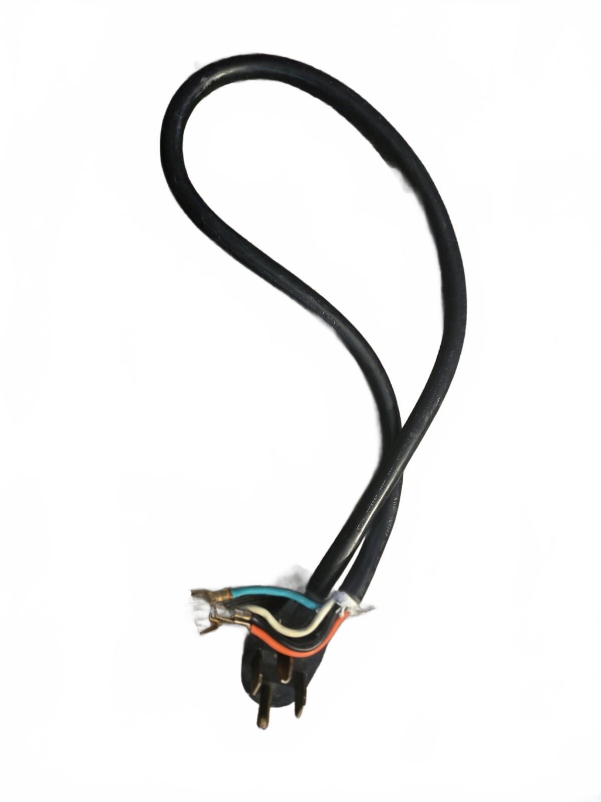 Black 30 Amp 4' Replacement Round Dryer Cord with Thick Vinyl