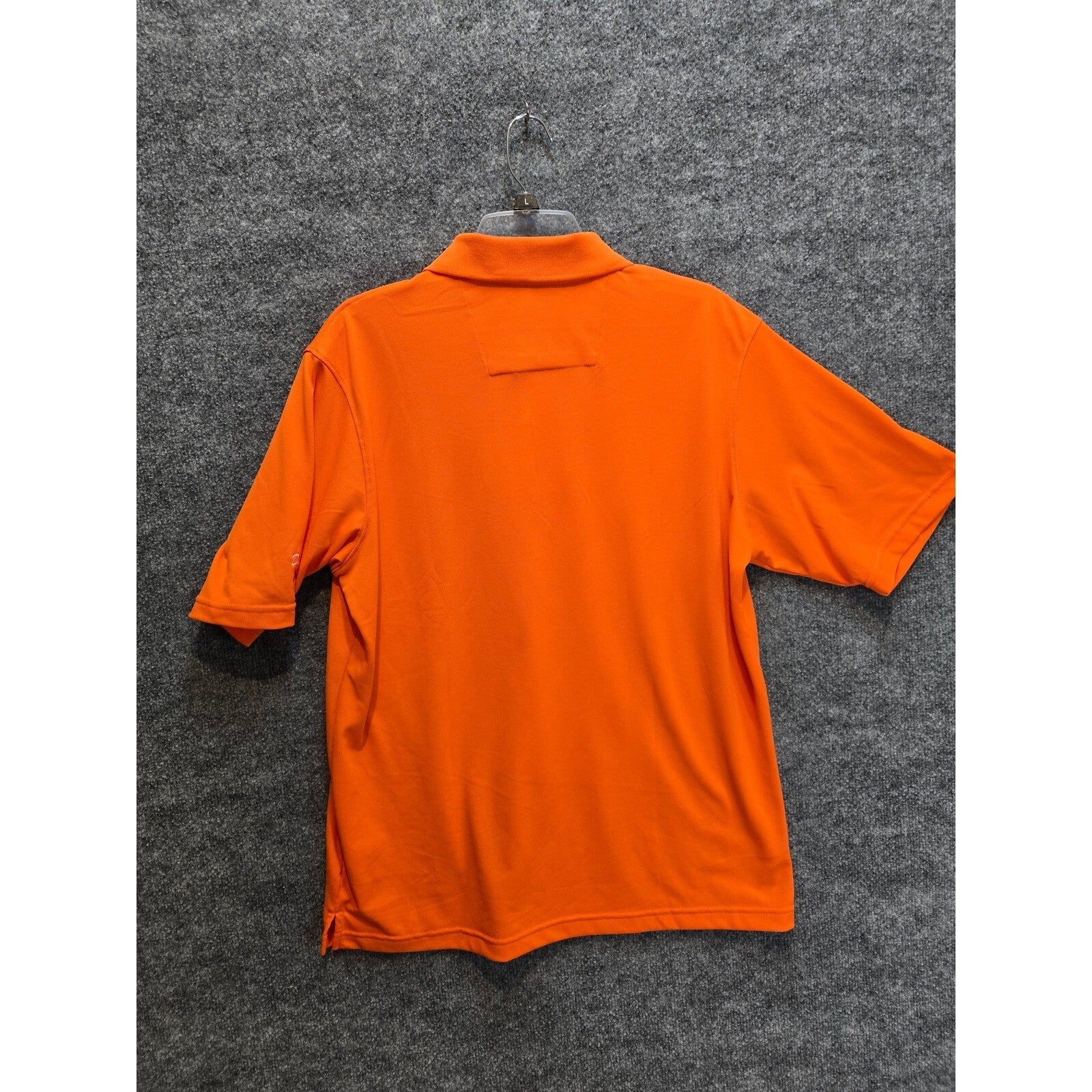 Antigua Desert Dry Mens L Orange Solid Performance Golf Polo Shirt 3-Button
