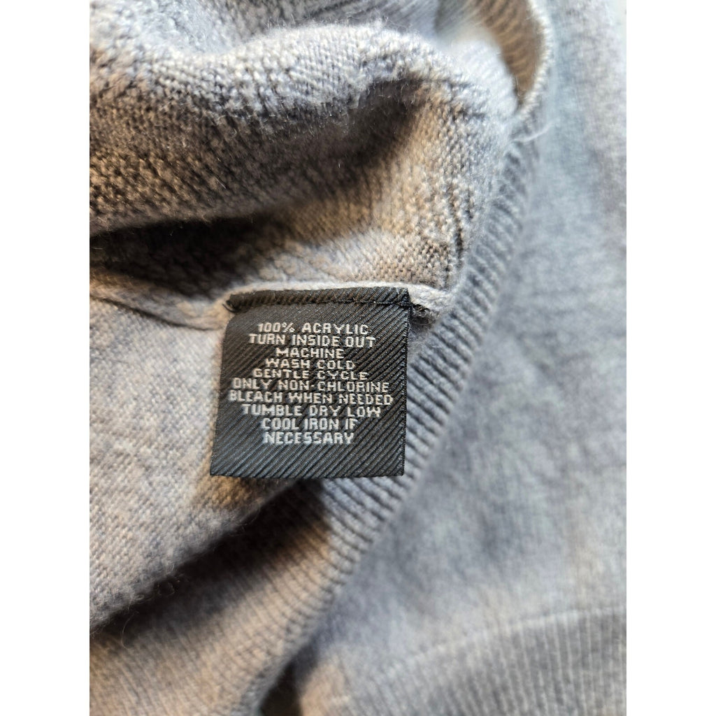 John Bartlett Consensus Men's V-Neck Sweater Light Gray Knit Size Large