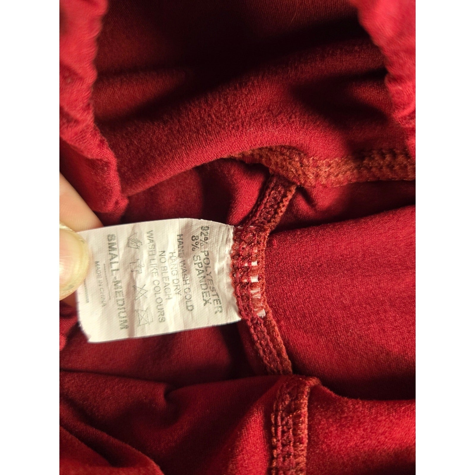 Unbranded Women's High-Rise Maroon Yoga Shorts, Size Small/Medium, Polyester