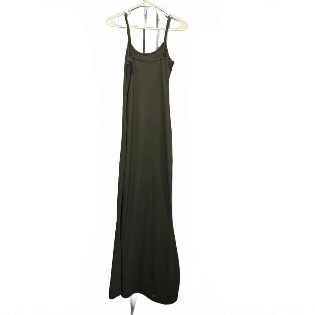 Unbranded Black Long Maxi Dress with Adjustable Straps, Size Measured, Very Good