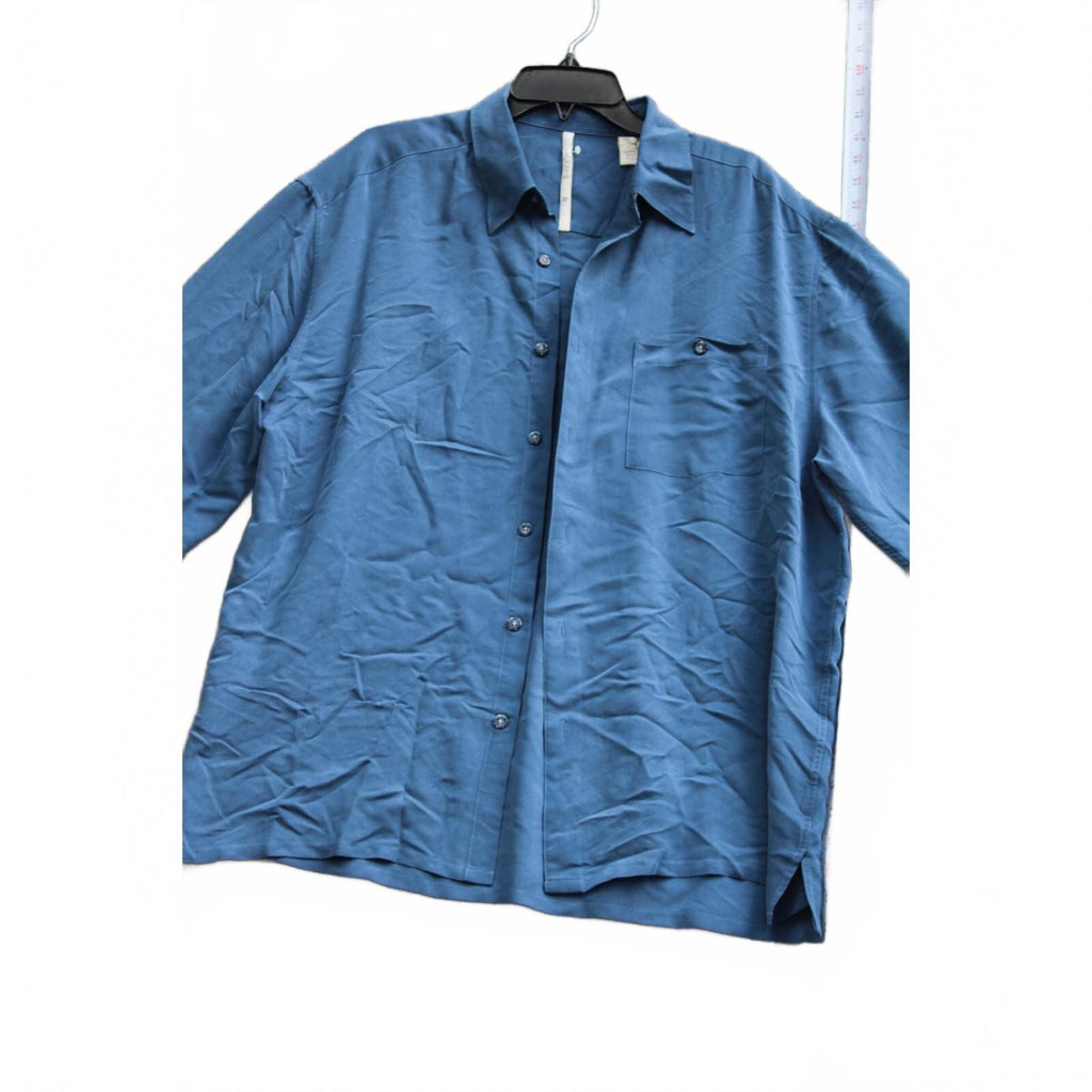 Mens Blue Axis Long Sleeve Button Up Dress Shirt Size XL