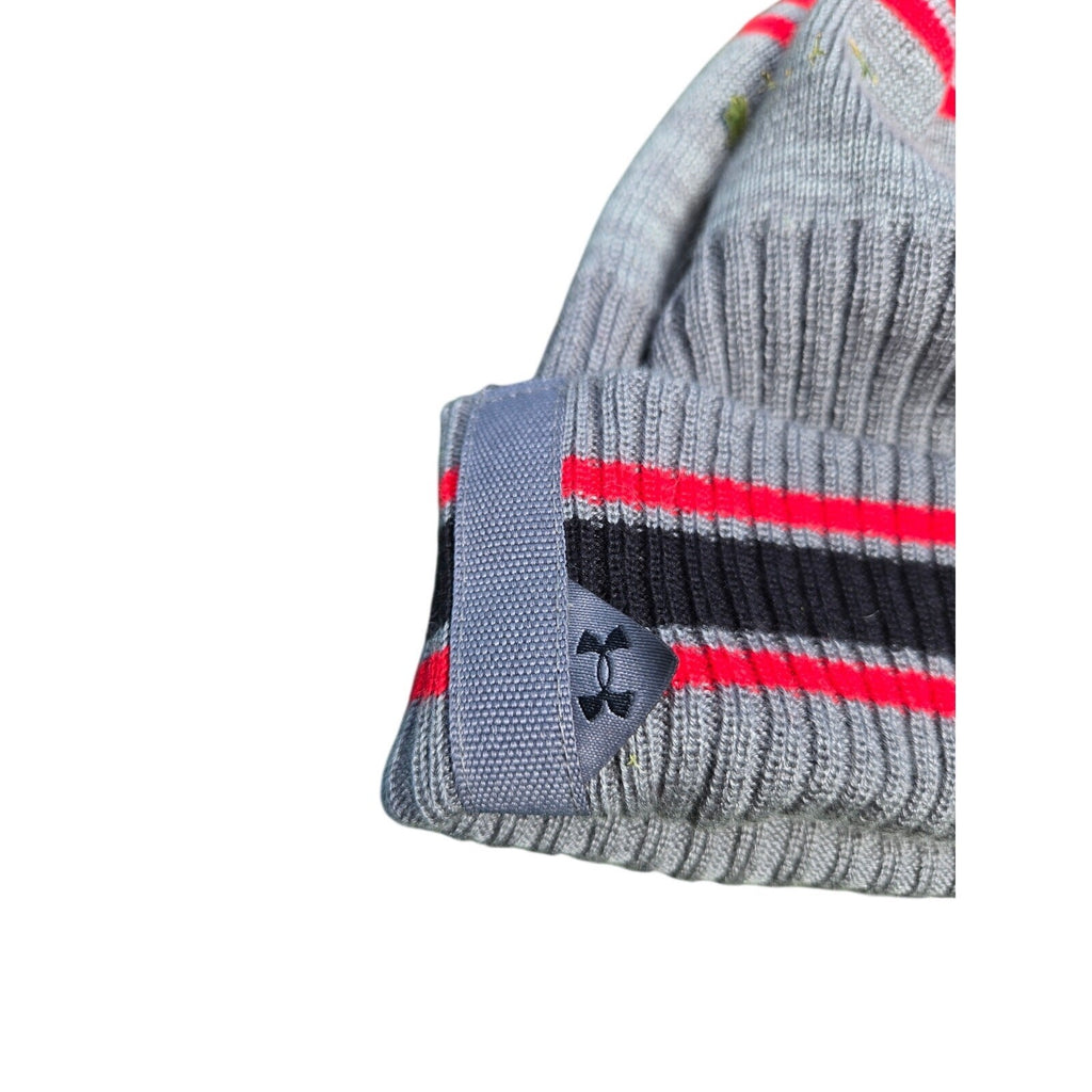 Under Armour Cincinnati Bearcats Gray Knit Beanie Hat with Red Pom and C-Paw Emu